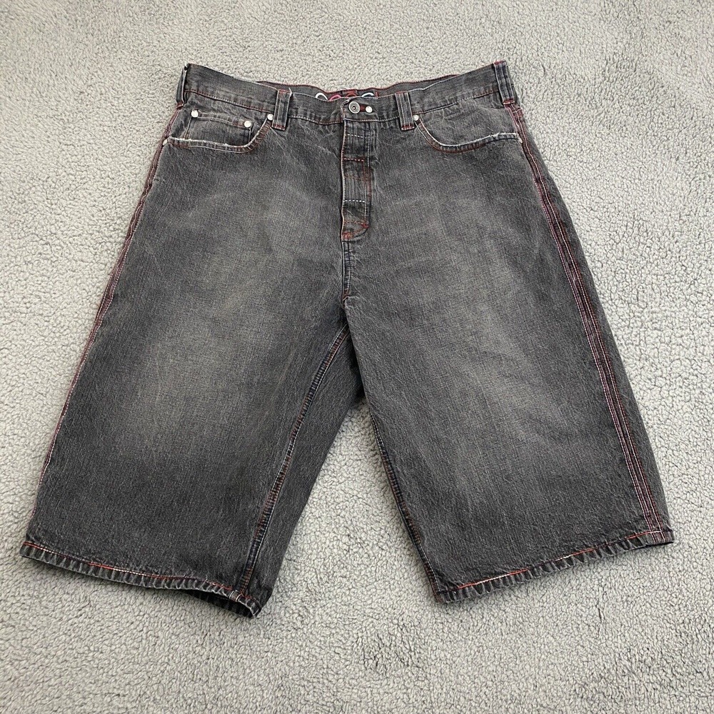 Coogi Shorts Adult 40* Black Denim Baggy Embroidered Hip Hop Skater Y2K Mens